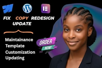 fix webflow, update webflow template, update wordpress fix wordpress website