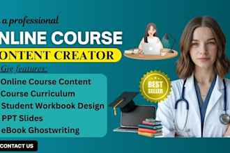 create online course content, ebook course creation, course curriculum, workbook