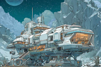 create spaceship concept art for you