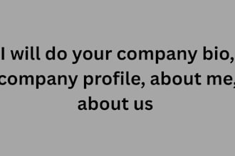 do your company bio about me about us for your company
