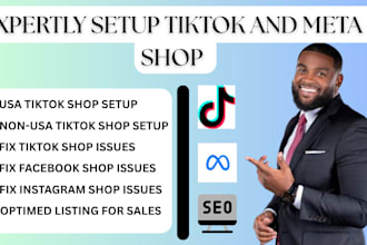 setup and optimize tiktok shop USA, fix meta facebook instagram shop