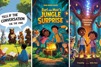do 3d african american children story book illustration children illustration