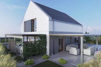 modern real estate apartment layout, verandas mockup, house staging, lbk design