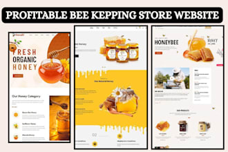 design profitable bee keeping shopify honey beehive store organic store website