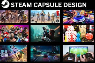 do steam capsule art game banner  game logo game ui game poster steam graphics