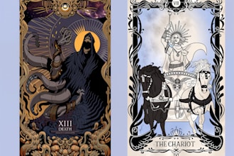 draw custom tarot card design oracle card tarot card frame magical tarot design