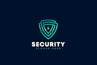 design a modern tech startup, security and technology logo