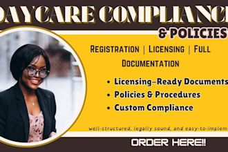 compliance documents, policies, sops for daycare centers, preschools, childcare