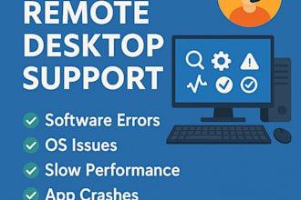 provide remote desktop support to fix PC and software issues
