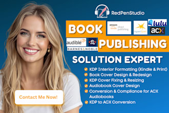 fix book cover, kindle book formatting, kdp cover design acx audiobook cover