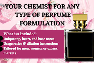 develop fragrance formulation, perfume product, cologne, scent and spray