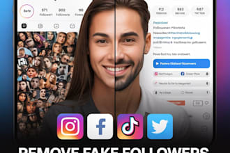 remove fake followers instagram facebook tiktok twitter, ghost and bot foll0wers