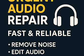 fix, clean, or enhance your audio in 1 day or less