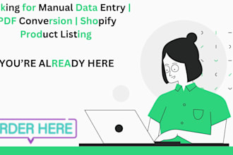 do manual data entry, PDF tasks, and shopify product listing