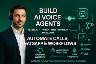 build ai voice agent retell ai vapi twillo telnyx n8n makecom automation gupshup