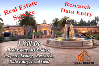 do real estate mls sales, data entry, property research