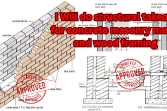do structural takeoff for concrete masonry metal and wood framing