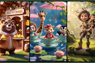 illustrate children book illustration, children storybook illustration kdp cover