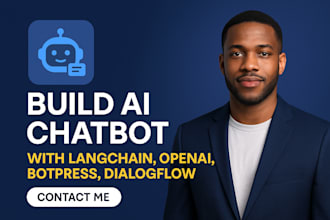 build ai chatbot using langchain, openai, botpress, dialogflow, ai voice agent
