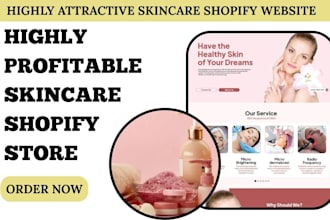 build skincare shopify store cosmetics store beauty store skincare website