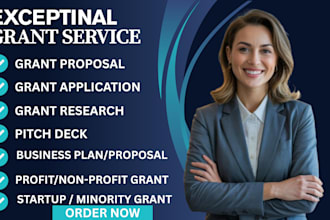 write a professional business plan with financials and grant proposal
