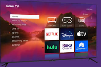 develop roku tv channel apple tv iptv smart tv, dashboard with admin pannel