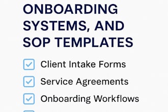 create onboarding systems and sop templates for your US service business