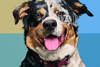 do awesome custom your dog or any pet to vector portrait