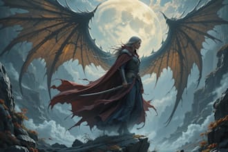 create a fantasy book cover or character illustration
