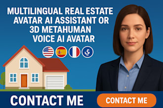 build multilingual real estate avatar ai assistant, 3d metahuman voice ai avatar