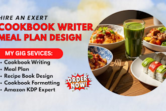 design recipe book meal plan diet meal kid cookbook formatting kdp writer
