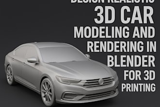 design realistic 3d car modeling and rendering in blender for 3d printing