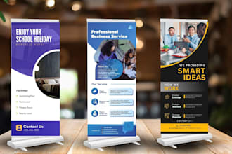 design roll up banner, retractable banner, billboard design, signage design