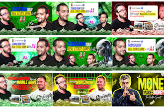 design podcast youtube thumbnails for interviews and livestreams