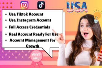 create usa tiktok account, usa instagram account for non resident