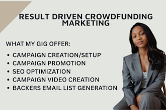 setup and promote your gofundme kickstarter indiegogo crowdfunding campaign