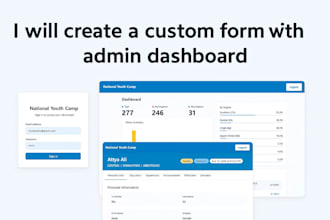 build a custom website with form and admin dashboard