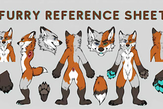 draw furry ref sheet character reference sheet, furry anthro nsfw oc fursona art