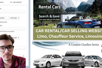 design limo website, chauffeur website, limousine website, car rental website