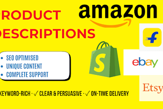 craft SEO product descriptions for shopify, amazon, flipkart and others