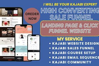build high converting sale funnels click funnels kajabi website landing page
