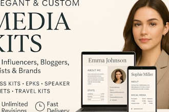 design excellent any event flyer, influencer kit  media kit magazine layout, epk