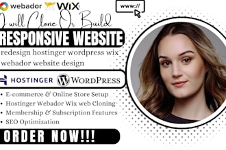 build redesign or clone modern hostinger wordpress wix webador website design