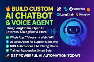 build custom ai chatbot with openai, langchain, botpress, dialogflow integration