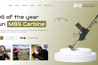 create shooting club weapon and gun store website