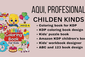 design kids activity book, coloring, children book for KDP