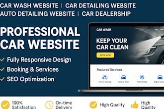 car detailing website, car wash website, auto detailing website, car dealership