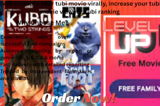 promote your tubi movie virally, increase your tubi movie viewers, tubi ranking