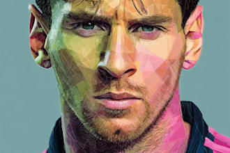 create a face into color vector art portrait