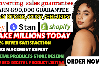 do stan store 90k product listing, etsy pod shop, stan store marketing